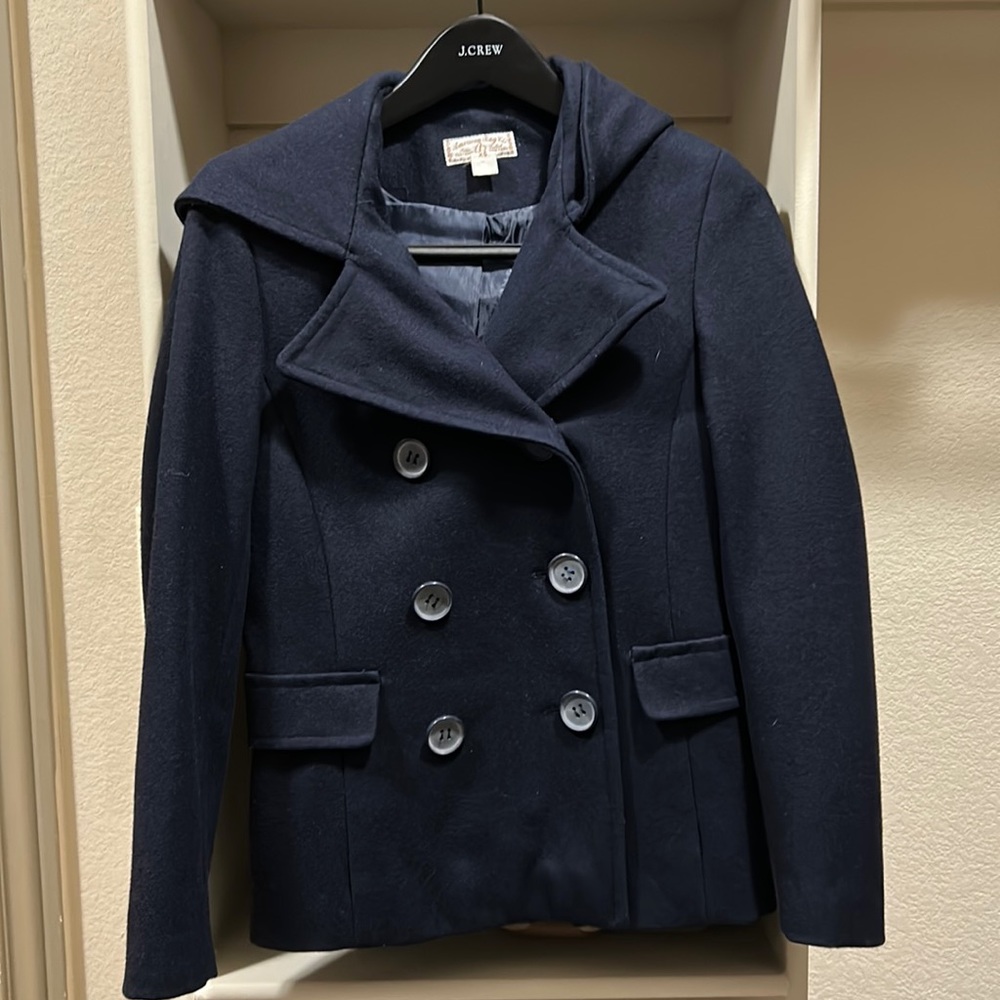 XS Navy Nordstrom Long Sleeve Peacoat with Hood